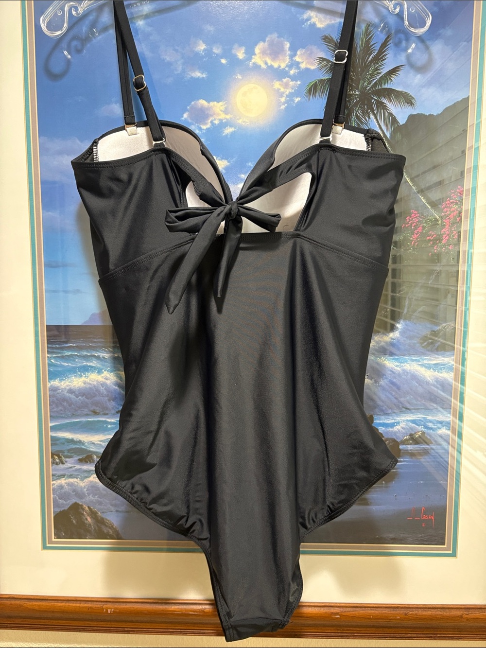 Classic Black One-Piece Swimsuit - Picture 2 of 4